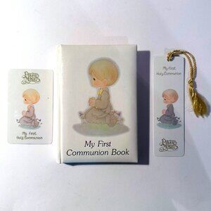 Precious Moments My First Holy Communion Book, Bookmark & Date Card Set for Boy